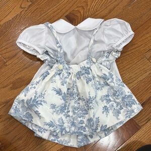 Floral Blue and White Baby Dress
